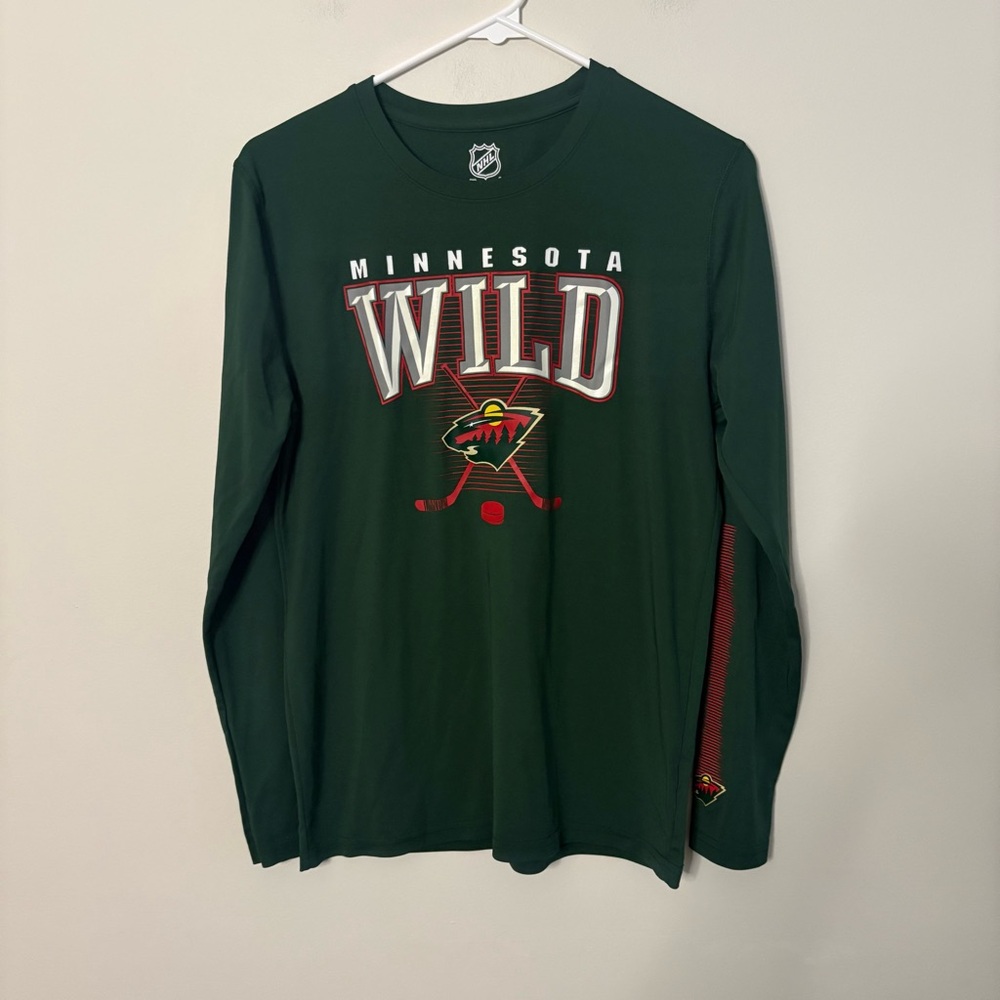 NHL Boys Large 14/16 Long Sleeve Shirt Minnesota Wild Hockey